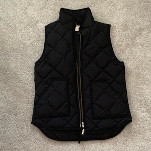 JCrew black quilted vest
